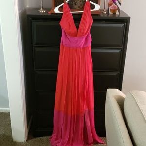 Red and fuchsia dress